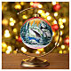 Bola de Navidad vidrio naranja con paisaje decoupage 100 mm s2