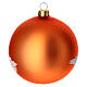 Bola de Navidad vidrio naranja con paisaje decoupage 100 mm s5