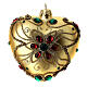 Bola de Navidad corazón de vidrio soplado oro decoración floral 100 mm s2