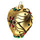 Bola de Navidad corazón de vidrio soplado oro decoración floral 100 mm s4