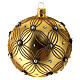 Christmas bauble in gold blown glass with decorations in relief 100mm s1