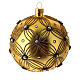 Christmas bauble in gold blown glass with decorations in relief 100mm s2