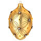 Palla Albero Natale ovale oro decoro in rilievo 130 mm s3