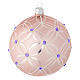 Bola de Navidad de vidrio soplado color rosado y viola 100 mm s1