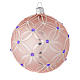 Bola de Navidad de vidrio soplado color rosado y viola 100 mm s2