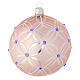 Bola Natal vidro soprado cor-de-rosa e roxo 100 mm s1