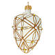 Heart Shaped Christmas bauble in ivory glass with red and gold decorations 100mm s3