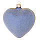 Cuore per Albero di Natale vetro blu decoro oro 100 mm s2