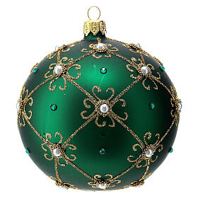 Addobbo Natale palla verde e oro 100 mm
