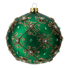 Bolas de Natal: Adorno Natal bola verde e outo 100 mm