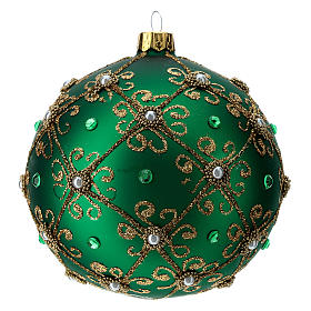 Bolas de Natal: Adorno Natal bola verde e outo 100 mm