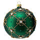 Christmas bauble in green and gold blown glass 100mm s1
