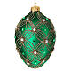 Palla uovo vetro soffiato verde decoro oro 130 mm s3