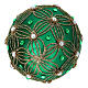 Palla uovo vetro soffiato verde decoro oro 130 mm s4