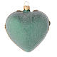 Cuore vetro soffiato verde decoro oro 100 mm s2