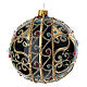 Bola de Navidad vidrio negro y oro y piedras rojas 100 mm s3