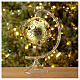 Bauble in gold blown glass with stones 100mm s3