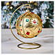 Bauble in gold blown glass with stones 100mm s2