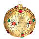 Bauble in gold blown glass with stones 100mm s1