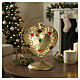 Heart Shaped bauble in gold blown glass with stones 100mm s2