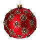 Bola de Navidad con perlas, de vidrio soplado rojo y oro 100 mm s3