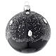Bauble in black blown glass with glitter 100mm s1