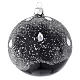 Bauble in black blown glass with glitter 100mm s2