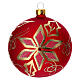 Palla rossa vetro soffiato Stella Natale 100 mm s1