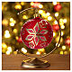 Bola Natal vermelha vidro soprado flor-do-natal 100 mm s2