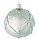 Bauble in sage green blown glass with pearls 80mm s2