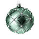 Bauble in sage green blown glass with pearls 100mm s4