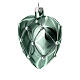 Heart Shaped Bauble in sage green blown glass with pearls 100mm s3