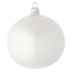 Bola de Navidad de vidrio blanco satinado 100 mm