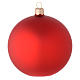 Bauble in red blown glass with satin finish 100mm s1