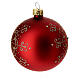 Weihnachtskugel aus mundgeblasenem Glas Grundton Rot mit goldenem Blütenmotiv 80 mm s3