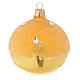 Bauble in gold blown glass with ice effect decoration 80mm s1