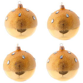 Bola ouro efeito gelo 100 mm