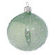 Bauble in pale green blown glass with silver decoration 80mm s2