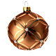 Bauble in orange blown glass with pearl decoration 80mm s2
