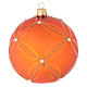 Bauble in orange blown glass with pearl decoration 100mm s1