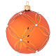 Bauble in orange blown glass with pearl decoration 100mm s2