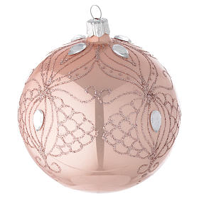 Bauble in pink blown glass with tree decoration 100mm