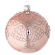Bauble in pink blown glass with tree decoration 100mm s1