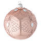 Bauble in pink blown glass with tree decoration 100mm s2