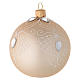Bola de Navidad de vidrio oro y decoración blanca 80 mm s2