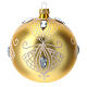 Bauble in gold blown glass with white tree decoration 100mm s1