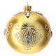 Bauble in gold blown glass with white tree decoration 100mm s3