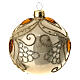 Weihnachtskugel aus mundgeblasenem Glas Grundton Gold mit goldenen Schmucksteinen 80 mm s4