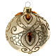 Bauble in gold blown glass with gold tree decoration 80mm s2