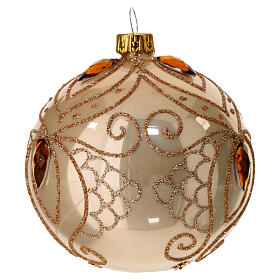 Decoro Albero palla vetro oro strass oro 80 mm